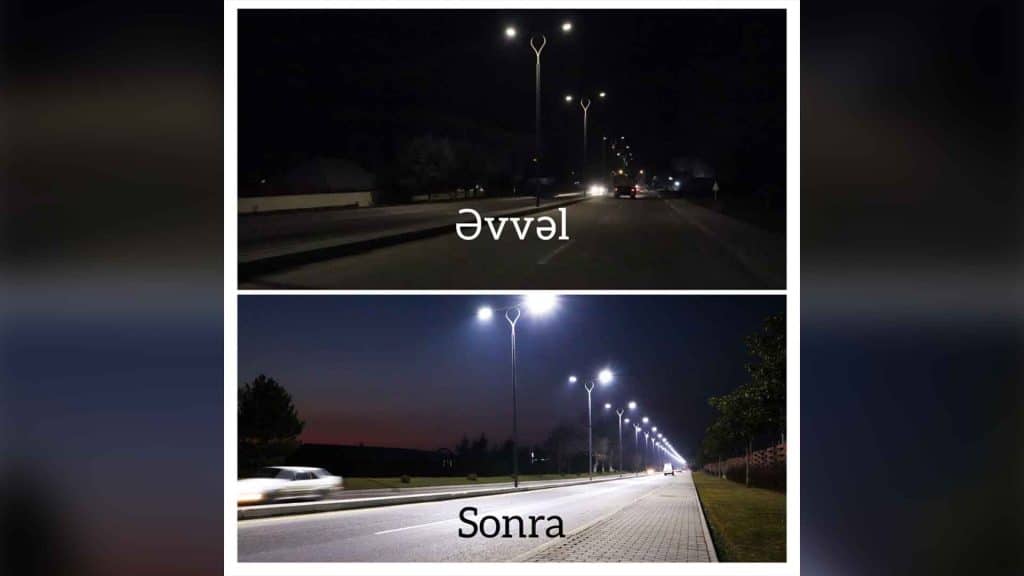 İsmayıllı şəhərinin daha çox istifadə olunan küçələrində işıqlandırılma vasitələri yenilənib