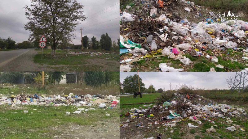 Qubanın şərq qapısı məişət tullantılari ilə doludur