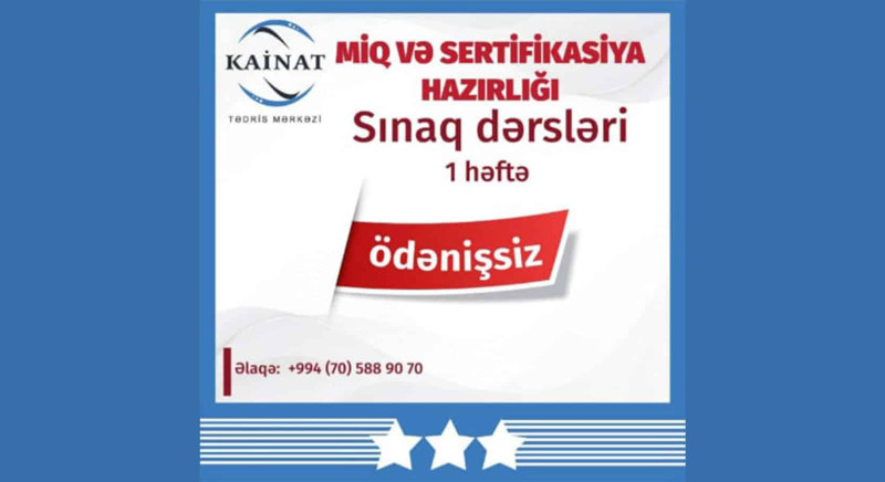 Qubada təhsil müəssəsi ödənişsiz dərslər təklif edir