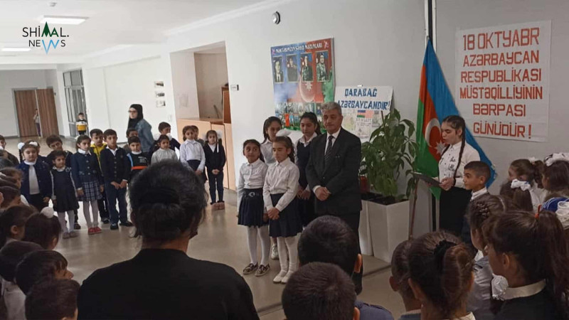 Xudat məktəbləri: 18 oktyabr Müstəqillik Günü qeyd olunub