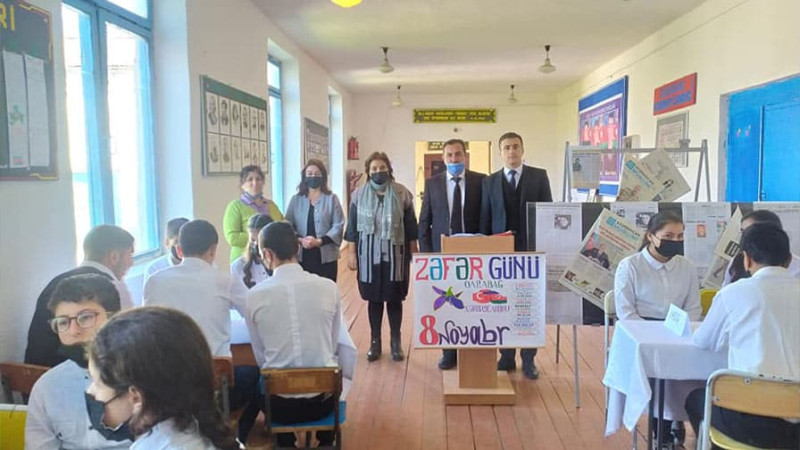 Qubanın məktəbində Zəfər Günü ilə bağlı yarış baş tutub