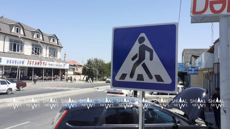 Quba: “İstanbul” univermağının qabağında yeni piyada zolağı çəkilib