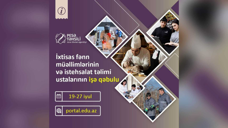 Şimal bölgəsində peşə məktəbləri və liseylərdə vakan yerlər mövcuddur
