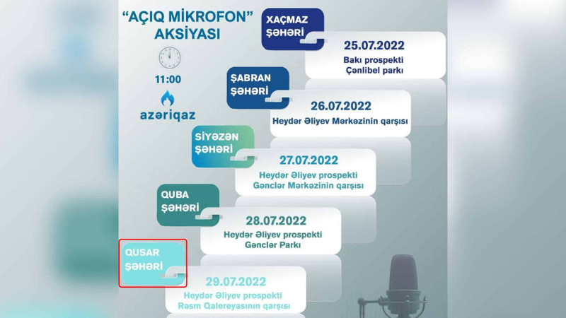 Qusarda növbəti “Açıq mikrofon” keçiriləcək