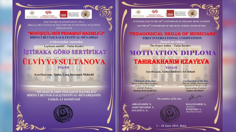 Quba: 6 müəllim diplom və sertifikatlarla təltif olunub