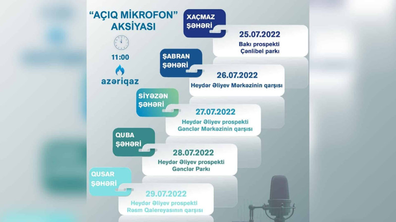 Xaçmaz: bu gün Çənlibel parkında “Açıq mikrofon” aksiyası baş tutacaq