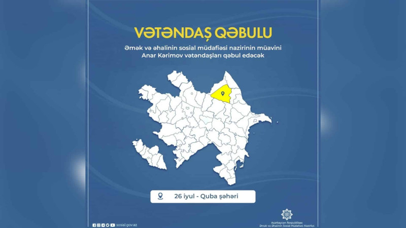 Nazir müavini Anar Kərimov Quba və Qusar sakinləri ilə görüşəcək