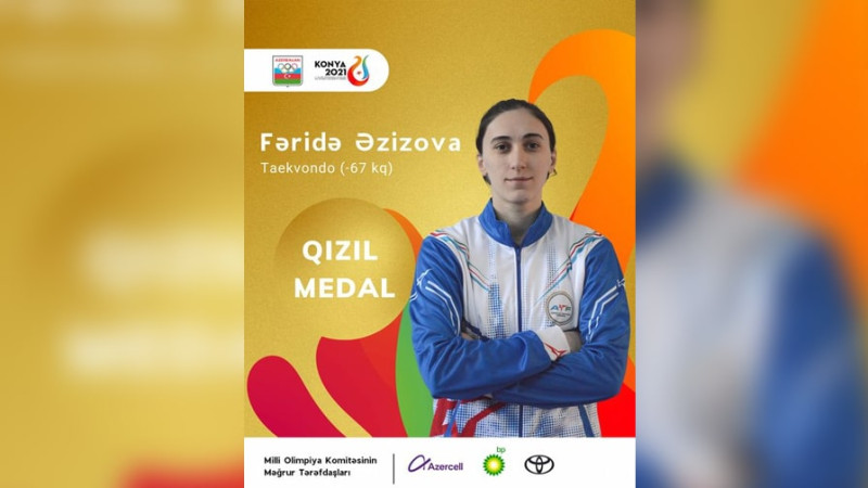 Qusarlı taekvondoçu Fəridə Əzizova Türkiyədən qızıl medalla qayıdır