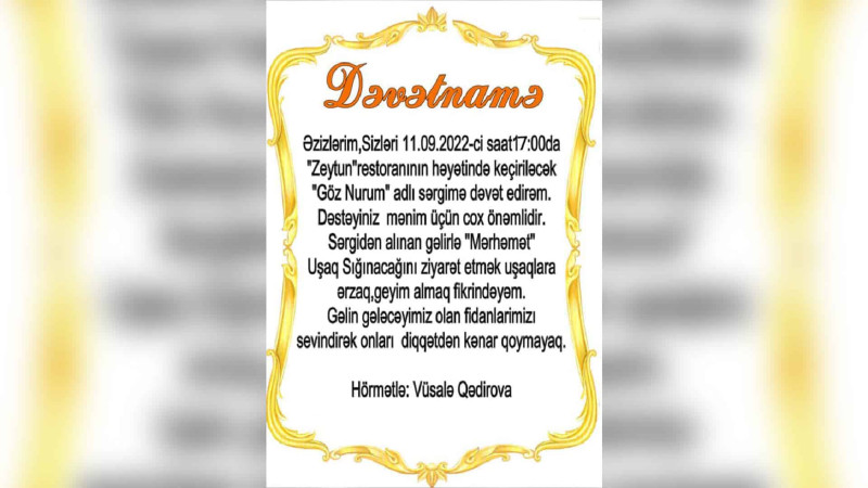 Xaçmazda xeyriyyə sərgisi təşkil ediləcək