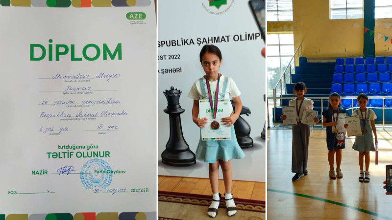 Xaçmazlı qız şahmat yarışında qaliblərdən olub