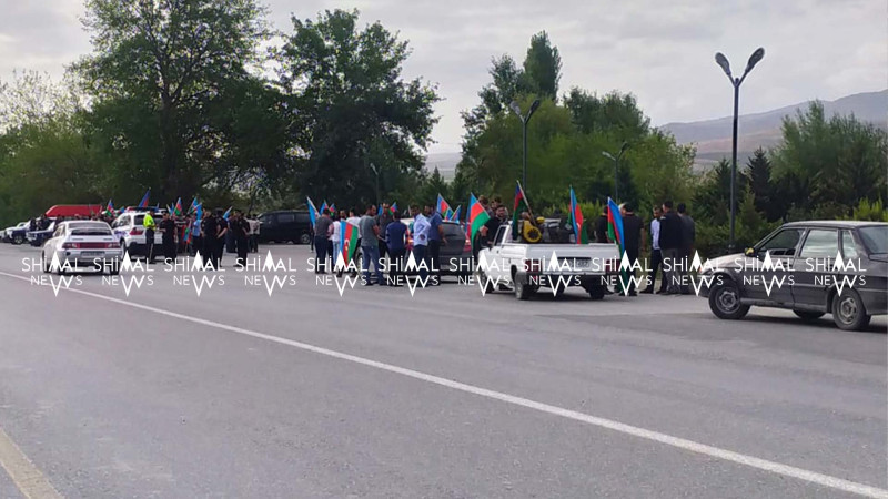 Quba sakinləri şəhid Ümid Həsənovun nəşini qarşılayır