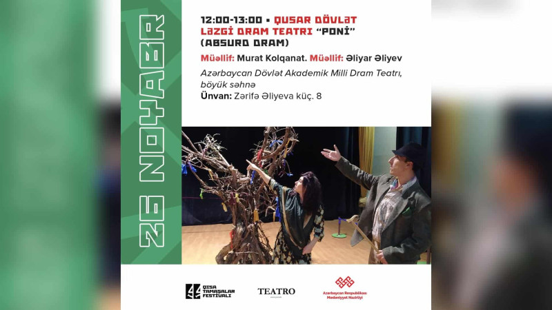 Qusar teatrı bu gün paytaxtda “Qısa Tamaşalar Festivalı”nda çıxış edəcək