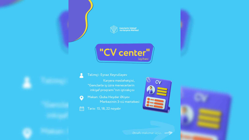 Quba: gənclər üçün “CV center” layihəsi təşkil edilir