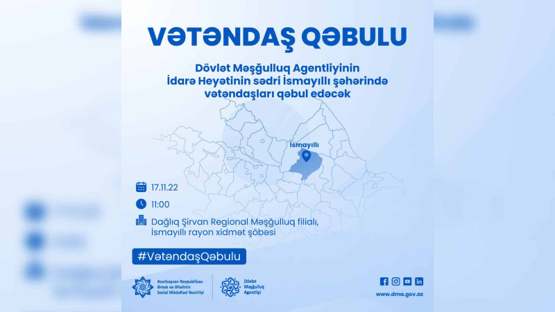 İsmayıllı: işlə təmin olunma mürüciətləri dinləniləcək
