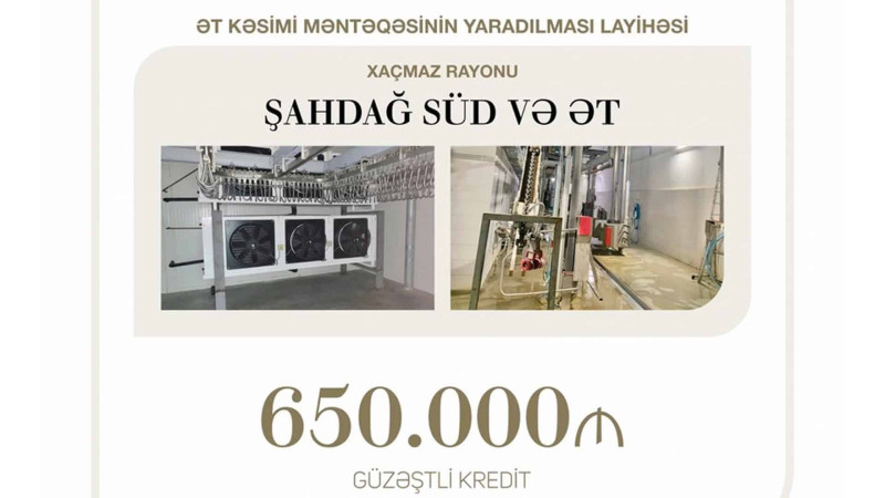 Xaçmaz: Şahdağ Süd və Ət MMC-nin yaradılması üçün kredit ayrılıb