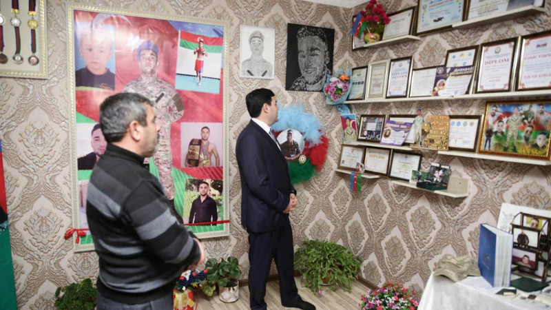 Xaçmaz: Şəhid Cabar Əkbərovun ailəsi ziyarət olunub