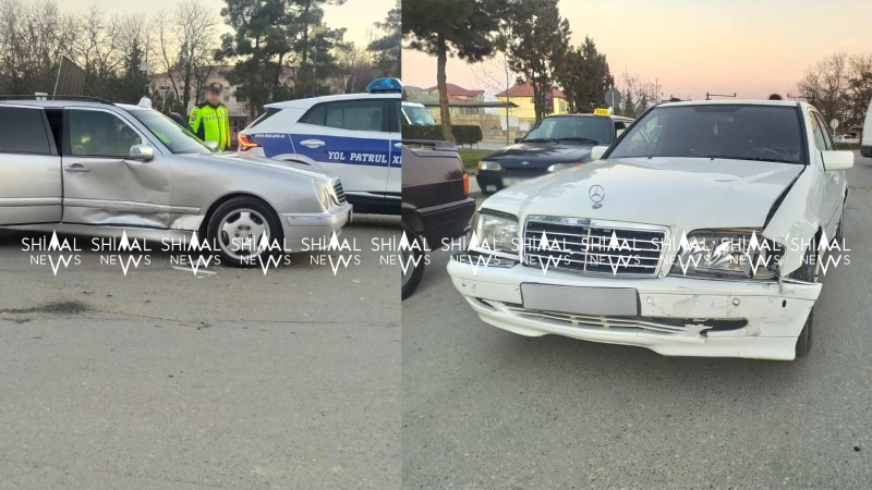 Qubada iki “Mercedes” markalı avtomobil toqquşub
