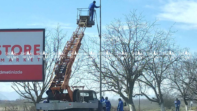 Quba-Bakı yolu: işıqlandırma işləri aparılır