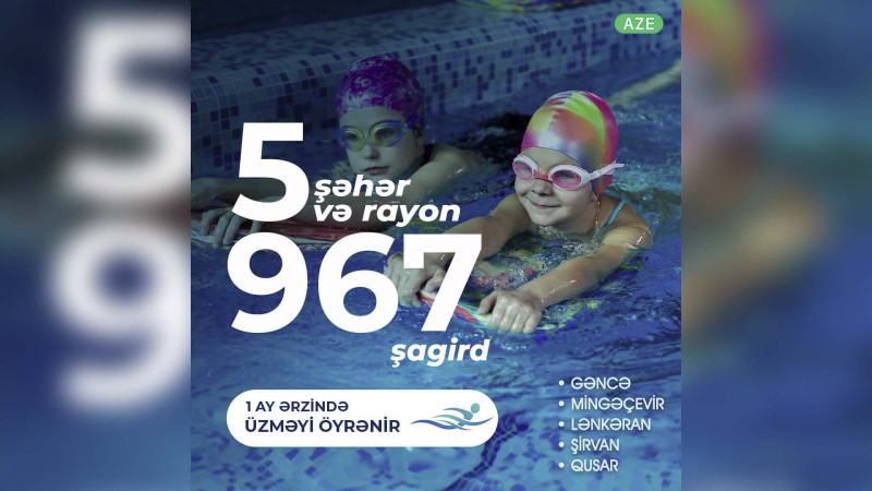 Bu gündən Qusarda məktəblilərə üzgüçülük təlimi keçirilir
