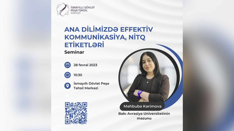İsmayıllıda seminar: kommunikasiya və nitq  etiketlərindən danışılacaq
