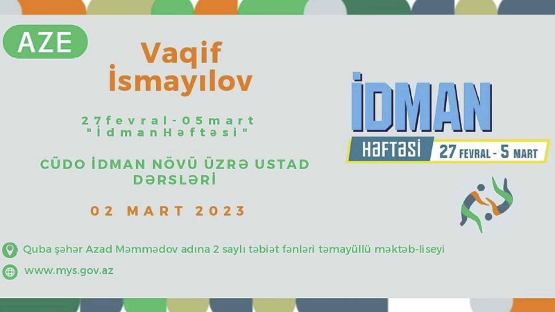 Quba: mart ayında cüdo üzrə ustad dərsləri baş tutacaq
