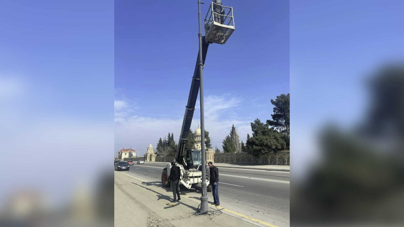 Xaçmaz: şəhər ərazisində işıqlandırma işləri aparılır