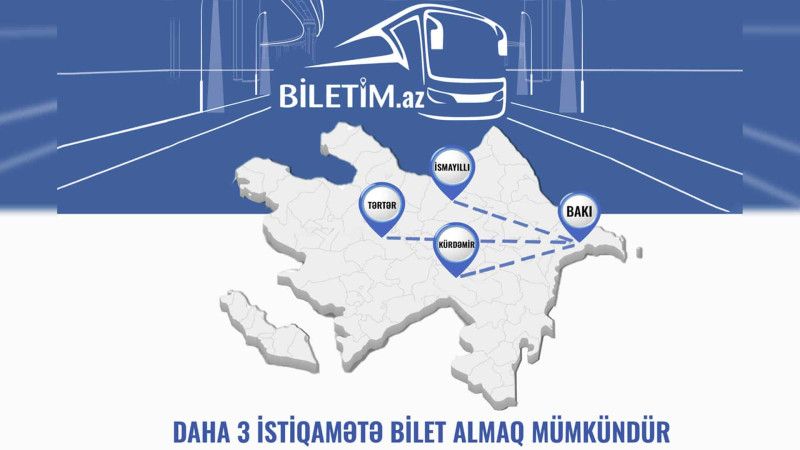 İsmayıllı-Bakı marşrutu üzrə onlayn bilet almaq mümkündür
