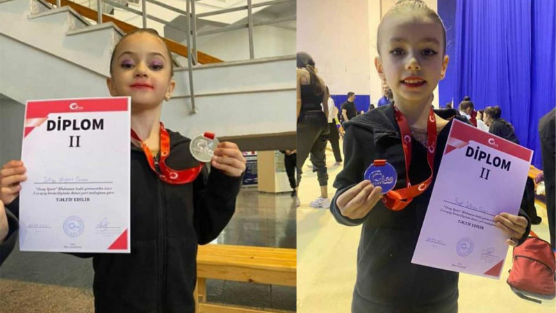 Qusarlı qızlar gimnastika üzrə yarışda gümüş medal qazanıblar