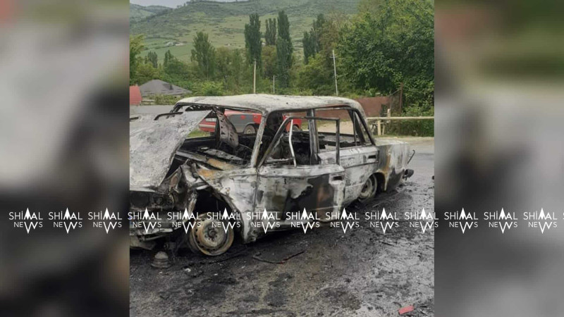 Qubada avtomobil qəza zamanı yanıb