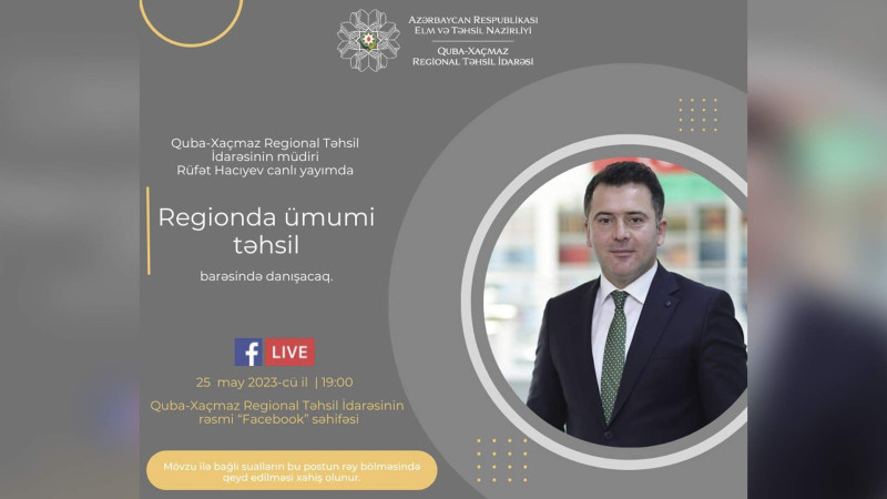 Quba-Xaçmaz RTİ-nin rəhbəri canlı yayımda sualları cavablandıracaq
