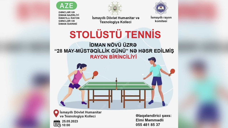 İsmayıllı: stolüstü tennis üzrə birincilik keçiriləcək