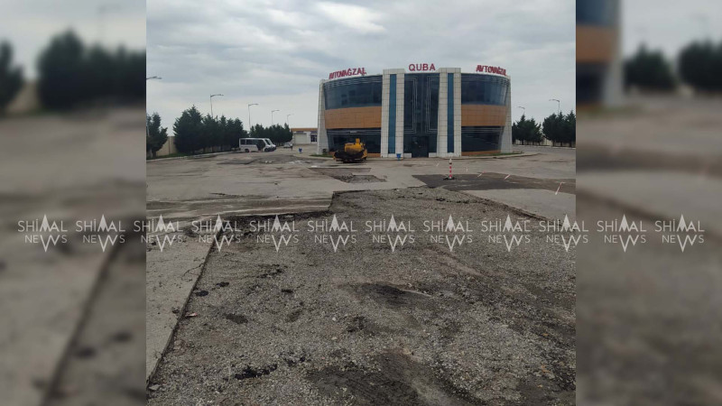 Quba şəhərində asfalt təmiri davam edir