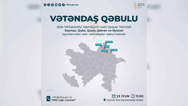 Şimal: AQTA sədri vətəndaşlarla görüşəcək