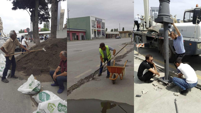 Xaçmazda abadlıq-quruculuq işlərinin gündəlik icmalı - FOTO