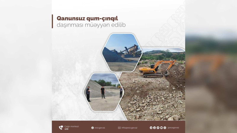 Şimal: qanunsuz qum-çınqıl daşıyanlar cəzalandırılıblar