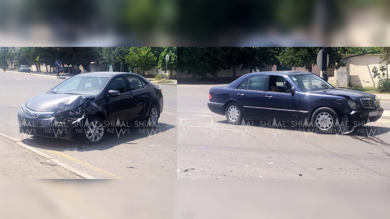 Qubada “Mercedes” və “Toyota” toqquşub