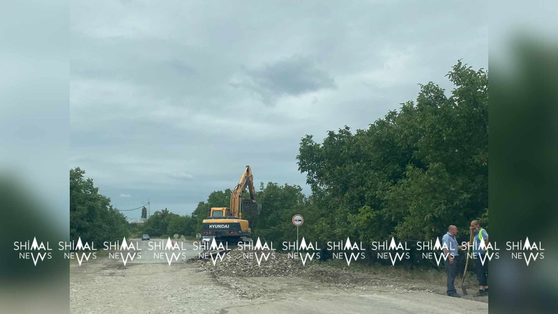 Quba-Xudat yolunda təmir gedir