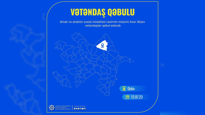 Nazir müavini Anar Əliyev Quba və Qusar sakinləri ilə görüşəcək