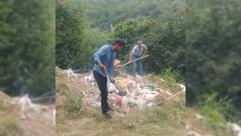 Quba: Qudyalçayın sahilinin yaxınlığında tullantılar qalaqlanıb