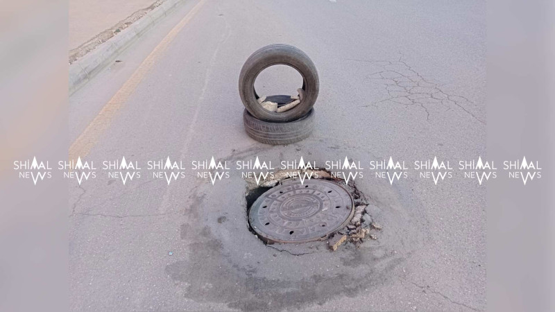 Xaçmazda avtomobil təkərləri yolun “təhlükəsizliyini” təmin edir
