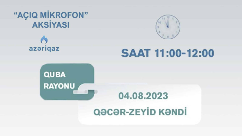 “Azəriqaz” İB Qubada səyyar qəbul təşkil edəcək