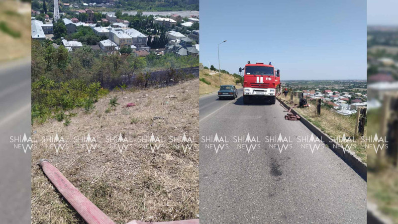 Quba-Qusar yolu: quru ot alışıb