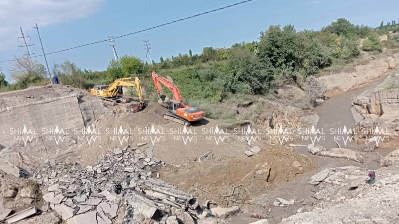 Xaçmaz: yeni körpünün tikintisi davam edir