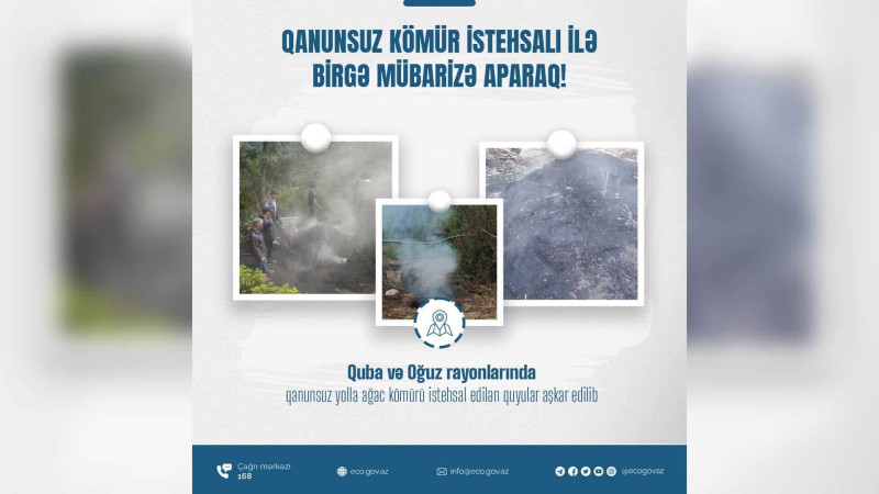 Qubada qanunsuz kömür istehsal edən sakinlər cəzalandırılıblar
