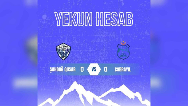Futbol: “Şahdağ Qusar” FK və “Cəbrayıl” FK oyunu bitdi