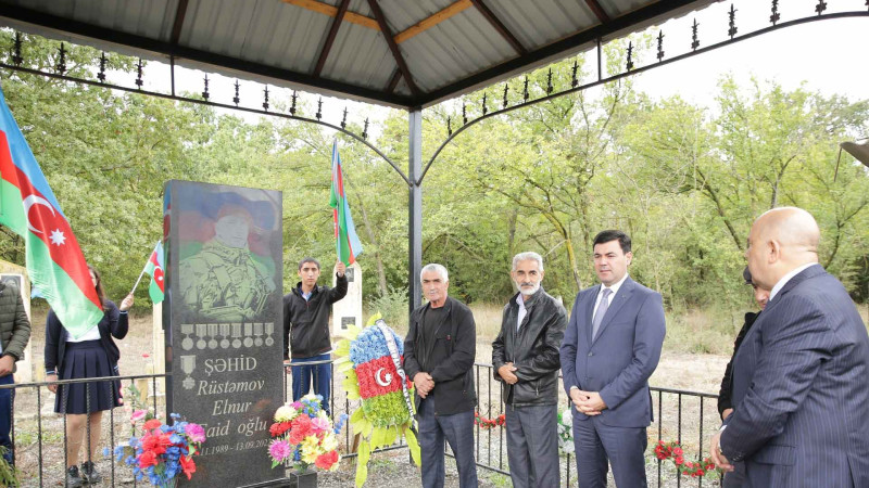 Xaçmaz: şəhid Elnur Rüstəmovun anım mərasimi keçirilib