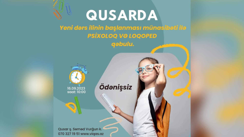 Qusar: ödənişsiz psixoloq və loqoped qəbulu təşkil olunacaq