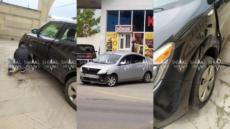 Quba: “Nissan” “KİA”ya çarpılıb