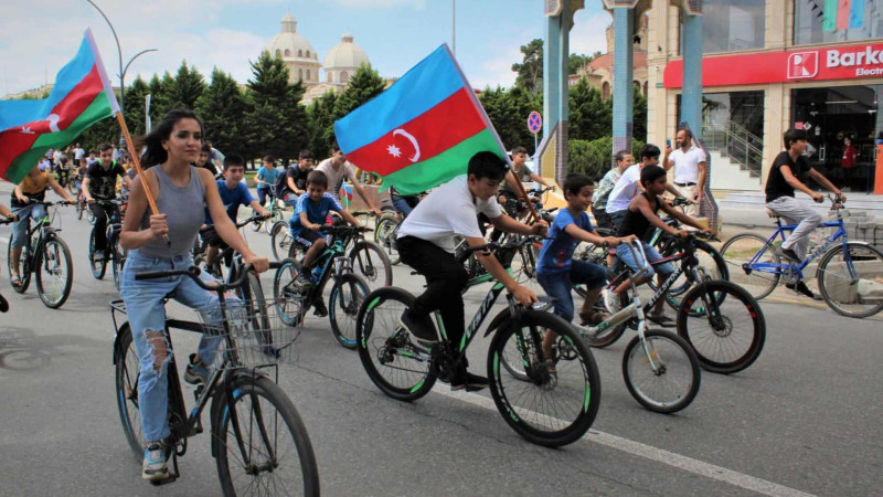 Xaçmazda velosiped yürüşü keçirilib