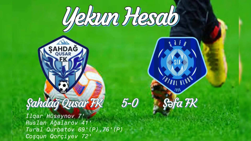 Futbol: “Şahdağ Qusar” 5 cavabsız qolla qalibdir
